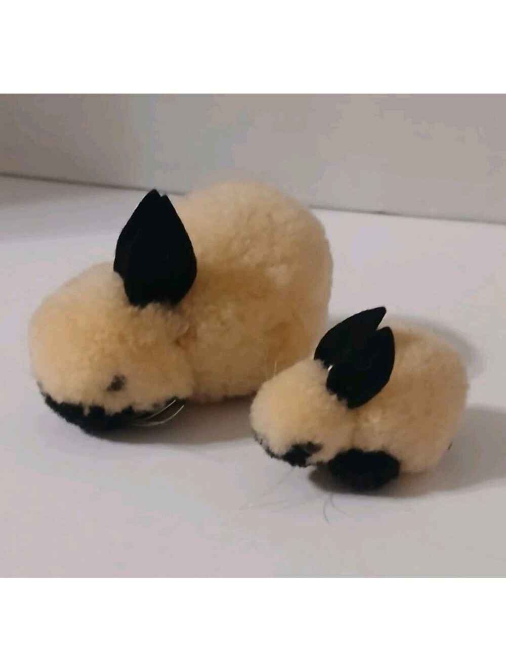 Lot Of 2 Pom Pom Bunny Steiff Plush Vtg